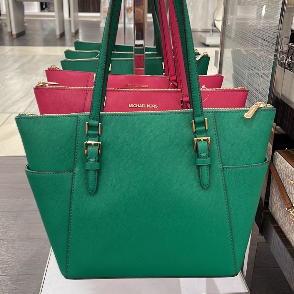 MICHAEL KORS Charlotte Large Leather Top-Zip Tote
Palmetto Green - Picture 12 of 16
